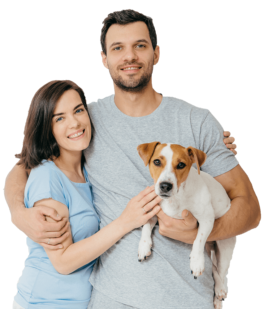 Happy couple with dog 2 1