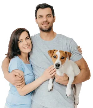 Happy couple with dog 2